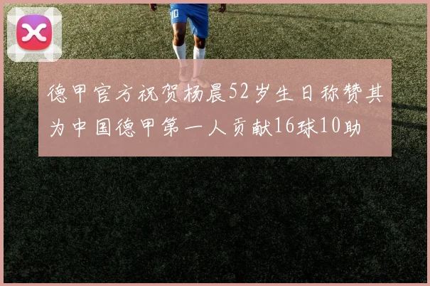 德甲官方祝贺杨晨52岁生日称赞其为中国德甲第一人贡献16球10助